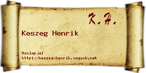 Keszeg Henrik névjegykártya