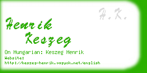 henrik keszeg business card